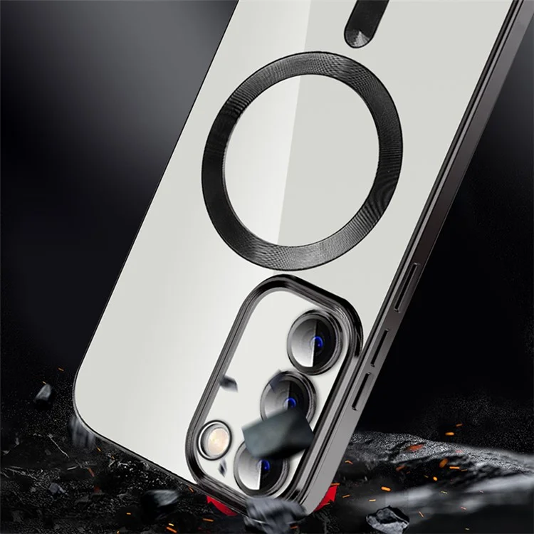 Clear Magnetic Case for Samsung Galaxy S23+ Compatible with MagSafe TPU + PC Shockproof Phone Cover - Purple