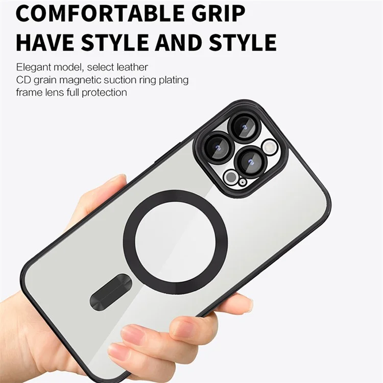 Clear Magnetic Case for Samsung Galaxy S23+ Compatible with MagSafe TPU + PC Shockproof Phone Cover - Purple