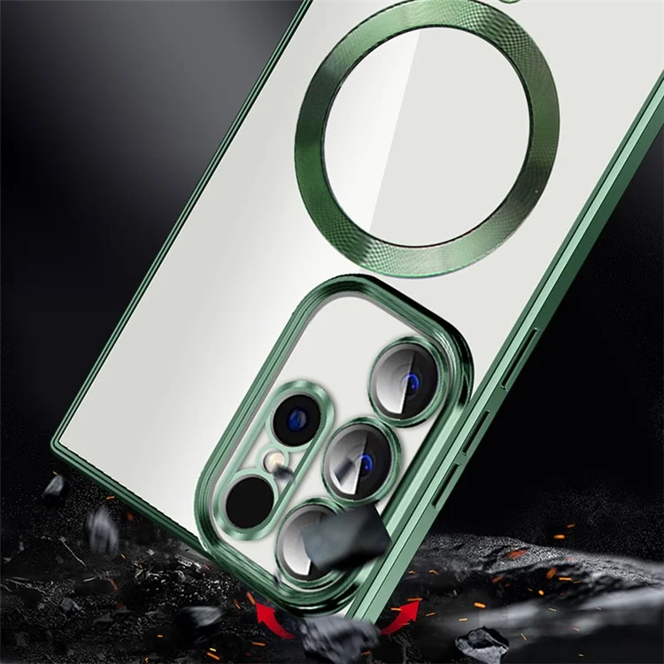 Magnetic Phone Case for Samsung Galaxy S23 Ultra Compatible with MagSafe TPU + PC Drop Protection Cover - Brown