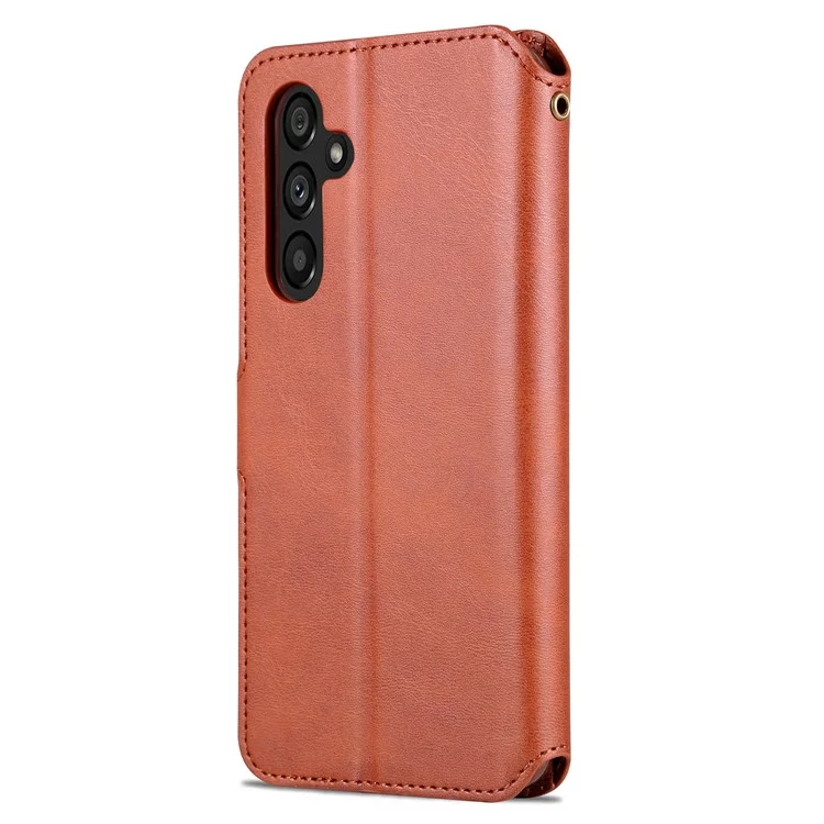 AZNS For Samsung Galaxy A34 5G Calf Texture Leather Phone Cover with Wallet Stand Anti-drop Case - Brown