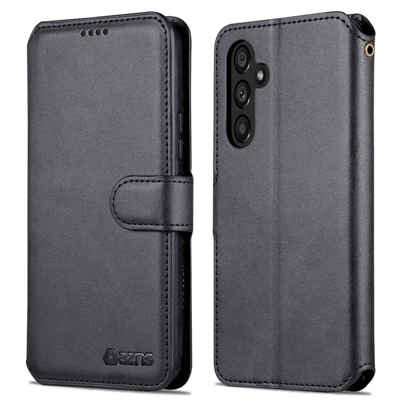 AZNS Phone Case For Samsung Galaxy A54 5G Calf Texture Wallet Stand Leather Protective Phone Cover - Black