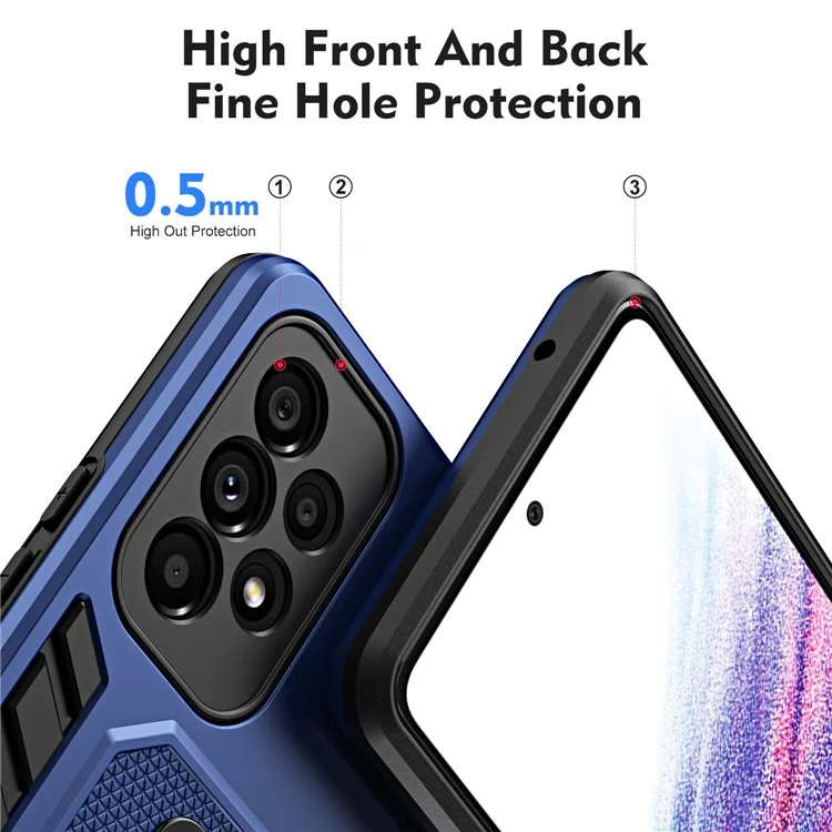 Shockproof Phone Case Kickstand For Samsung Galaxy A13 4G , PC + TPU Non-slip Smartphone Cover - Blue