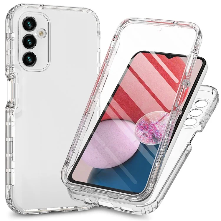 Pour Samsung Galaxy A14 5G / A14 4G Gradient Phone Case PC + TPU Coque de protection antichoc avec protecteur d'écran PET - Transparent
