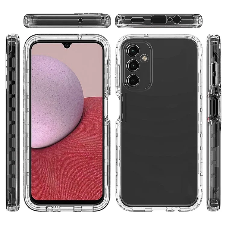 Pour Samsung Galaxy A14 5G / A14 4G Gradient Phone Case PC + TPU Coque de protection antichoc avec protecteur d'écran PET - Transparent