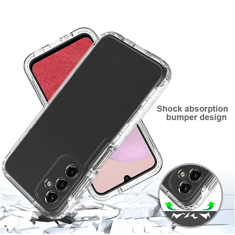 Gradient Phone Case for Samsung Galaxy A14 5G / 4G , TPU + PC Anti-Scratch Cover - Transparent
