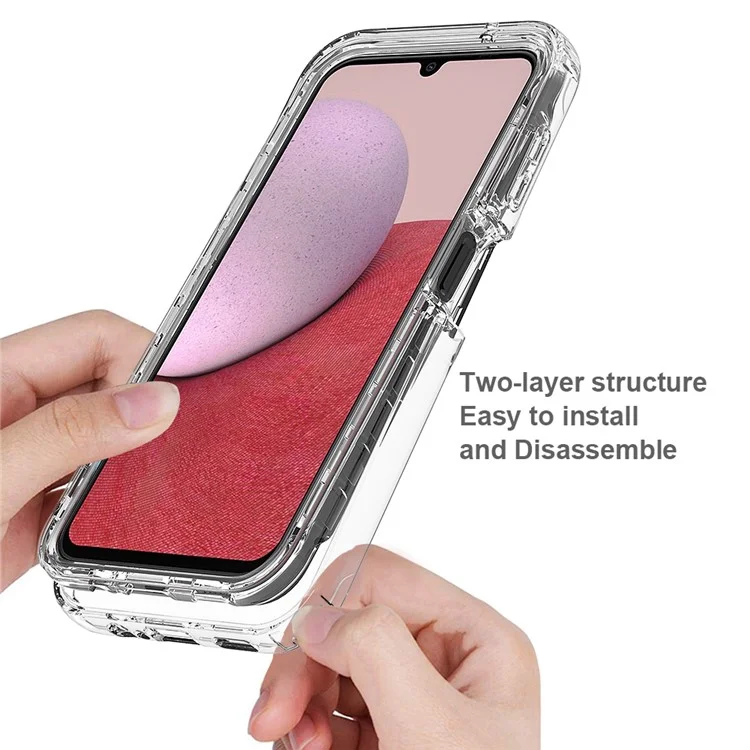 Gradient Phone Case for Samsung Galaxy A14 5G / 4G , TPU + PC Anti-Scratch Cover - Transparent