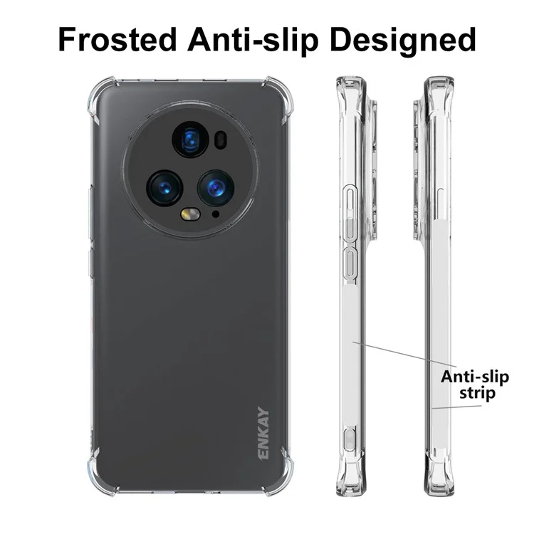 ENKAY HAT PRINCIPE Per Honor Magic5 Pro a prova di caduta Custodia per telefono in TPU con strip antiscivolo Edge Phone Cover