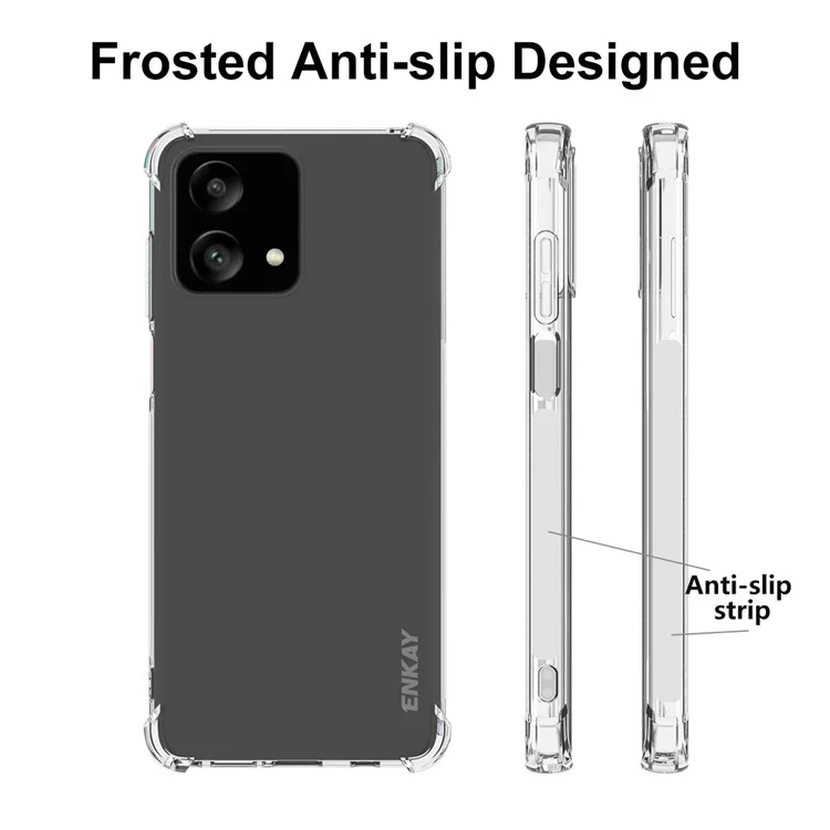 ENKAY HAT PRINCE per Motorola Moto G Stylus 5G (2023) Cover per telefono trasparente Striscia antiscivolo Bordo TPU Case