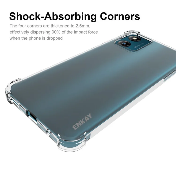 ENKAY HAT PRINCE Ultra Clear Phone Case für Motorola Moto E13 4G Anti-Rutsch-Streifen stoßfeste TPU-Abdeckung