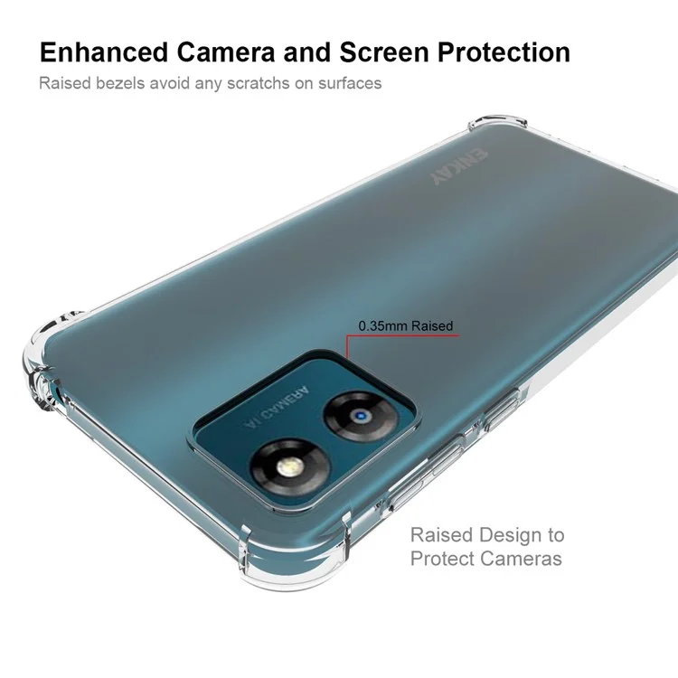ENKAY HAT PRINCE Ultra Clear Phone Case für Motorola Moto E13 4G Anti-Rutsch-Streifen stoßfeste TPU-Abdeckung
