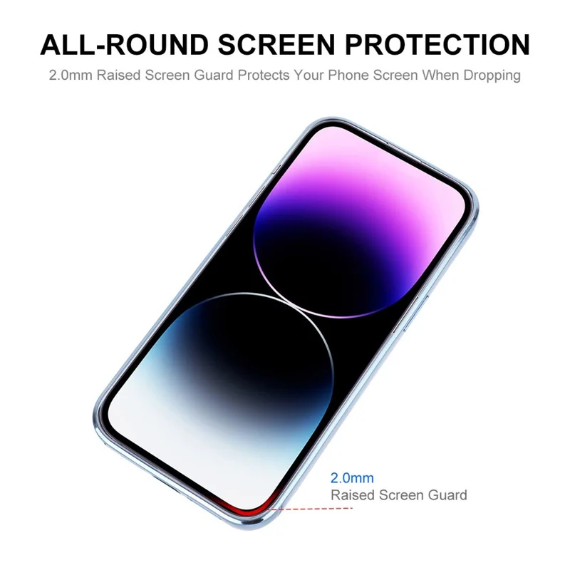 ENKAY HAT PRINCE For iPhone 14 Magnetic Phone Case Electroplating Clear TPU Cover with Lens Protector - Baby Blue