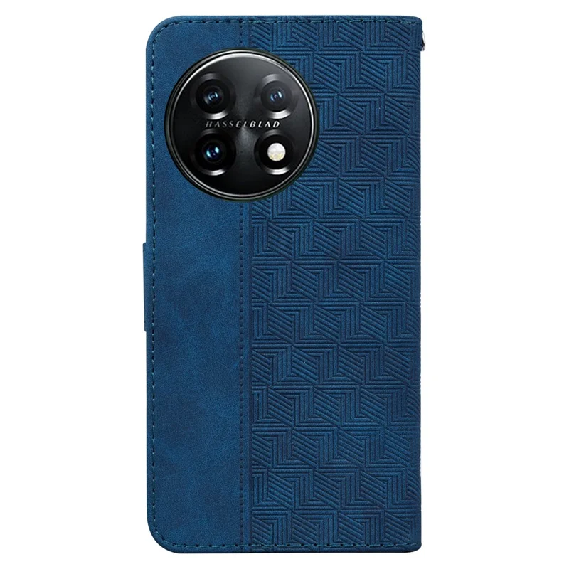 For OnePlus 11 5G Phone Wallet Case Stand Imprinted Leather Full Protection Cell Phone Cover - Blue