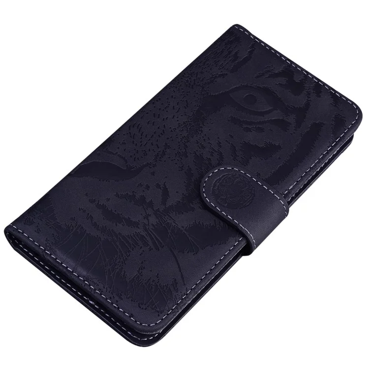 For OnePlus 11 5G Tiger Imprinted Cell Phone Cover PU Leather Wallet Stand Protective Phone Case - Black