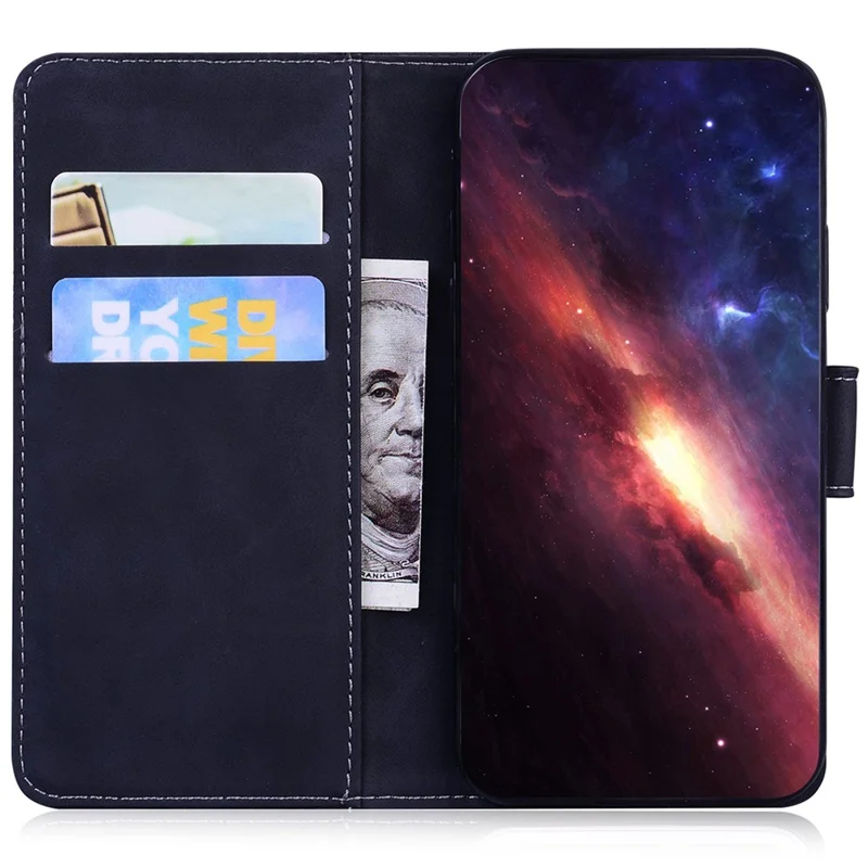 Anti-drop Phone Cover Für Realme 10 Pro+ 5G , Tiger Bedruckter Faltständer PU-Leder Brieftasche Hülle - Schwarz