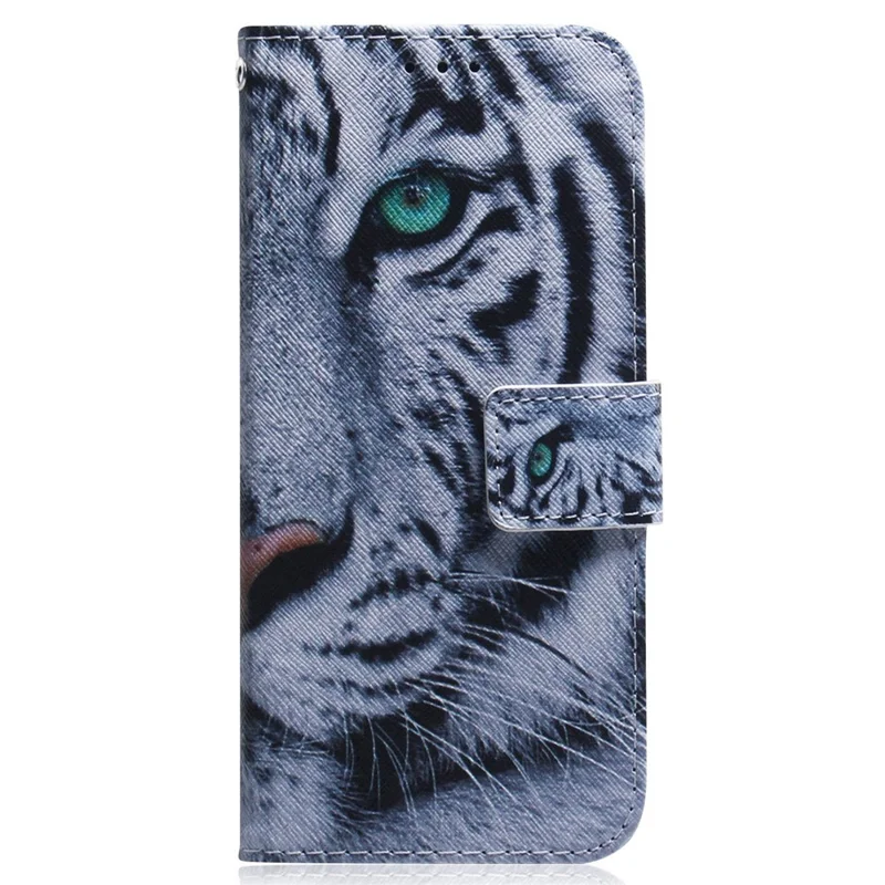 For Realme 10 Pro+ 5G PU Leather Wallet Phone Case Pattern Printing Stand Cover Shell - Tiger Head