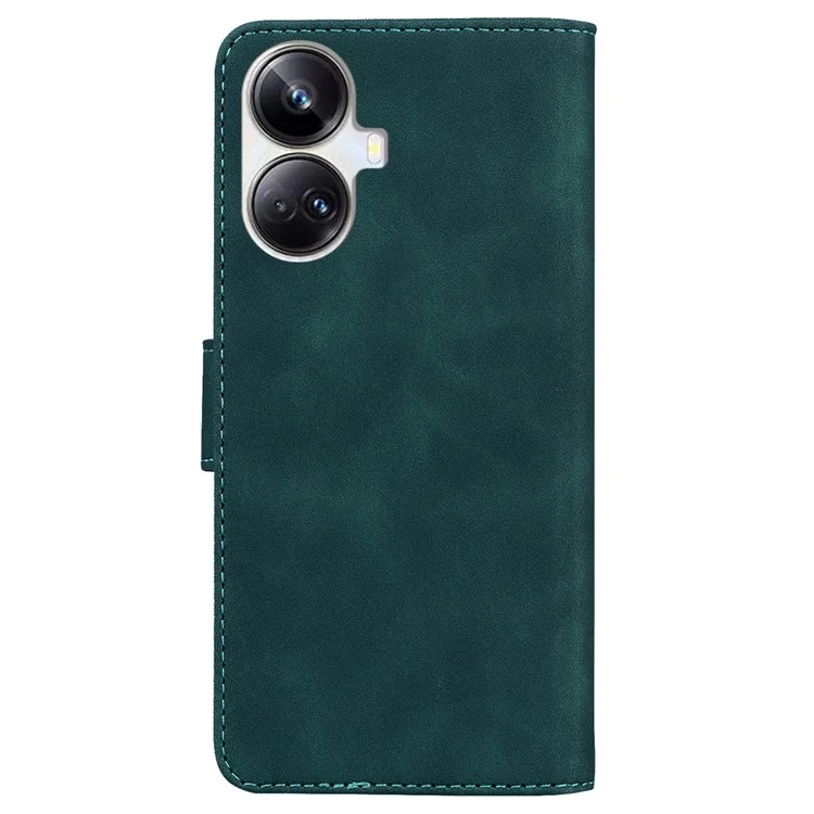Для Realme 10 Pro+ 5G Butterfly Printing Phone Stand Cover Leather Wallet Shockproof Case - Green