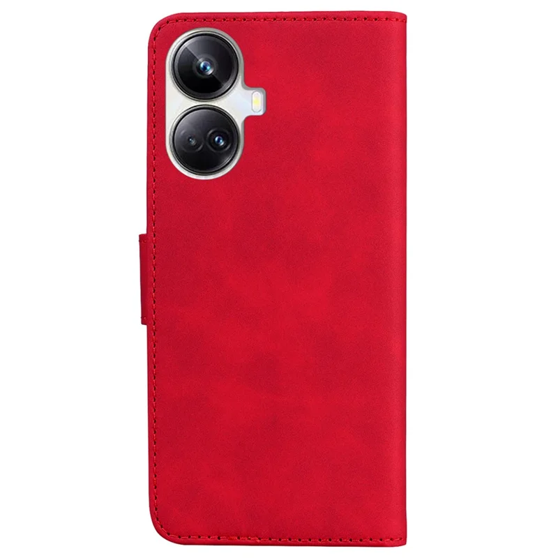For Realme 10 Pro+ 5G Butterfly Printing Phone Stand Cover Leather Wallet Shockproof Case - Red