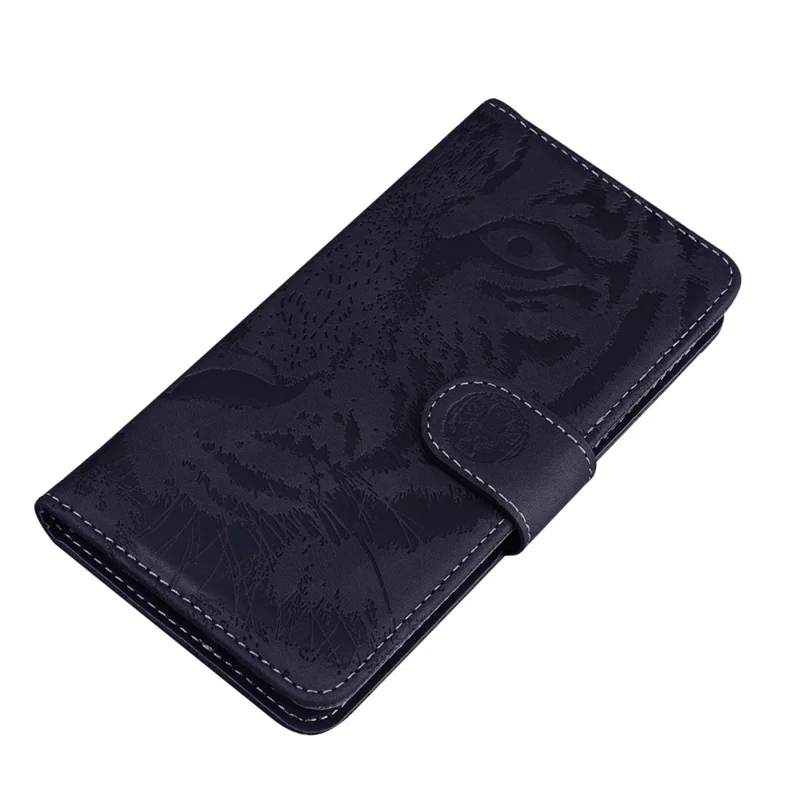Flip Wallet Case til Realme 10 Pro 5G, med tigerprint i PU-læder med ståfunktion - Sort
