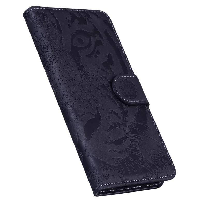 Flip Wallet Case til Realme 10 Pro 5G, med tigerprint i PU-læder med ståfunktion - Sort