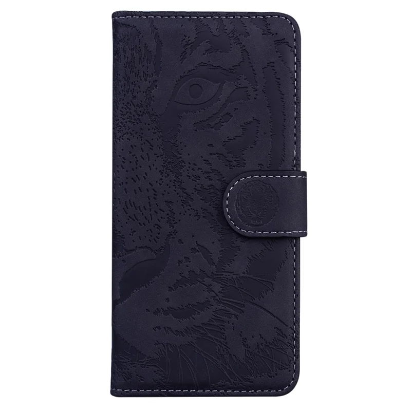 Flip Wallet Case til Realme 10 Pro 5G, med tigerprint i PU-læder med ståfunktion - Sort