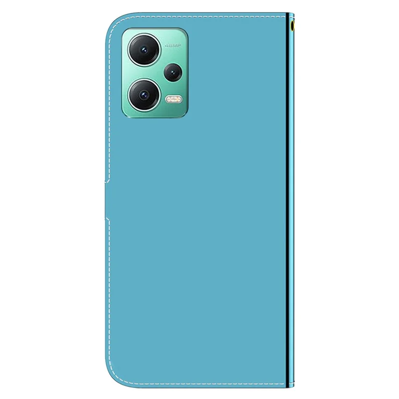 For Xiaomi Redmi Note 12 5G (Global) / (India) / (China) / Poco X5 5G Wallet Phone Case Mirror-like Surface Leather Stand Cover - Blue