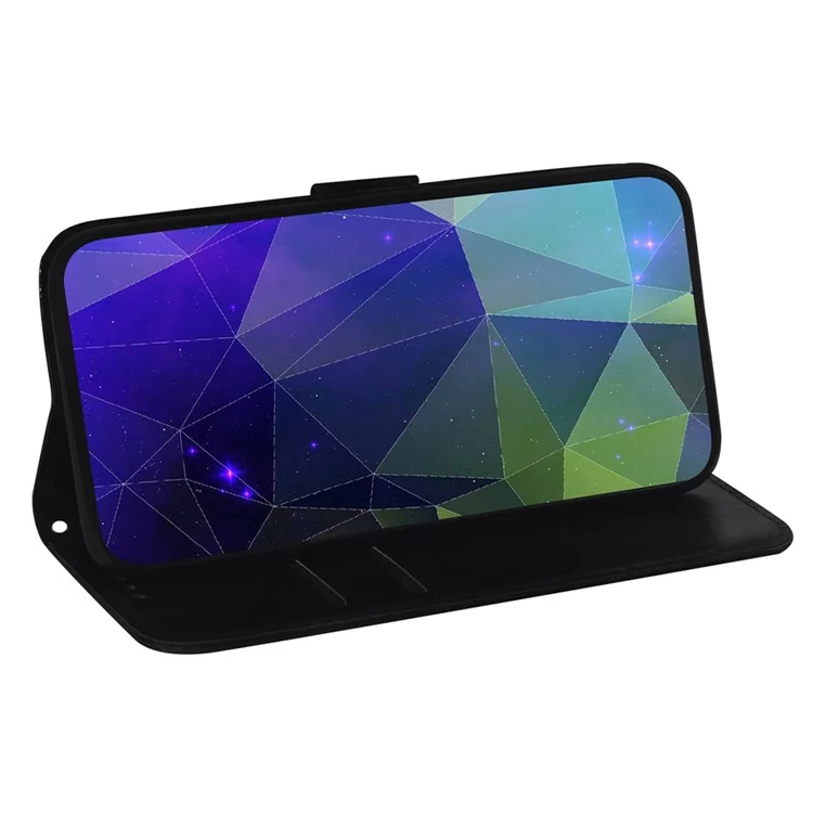 Pour Realme 10 4G Étui portefeuille en cuir PU avec miroir - Cyan