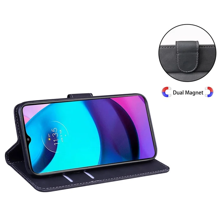 Para Motorola Moto G13 4G / G23 4G / G53 5G Funda de cartera de cuero con estampado de mariposa, soporte para teléfono - Negro