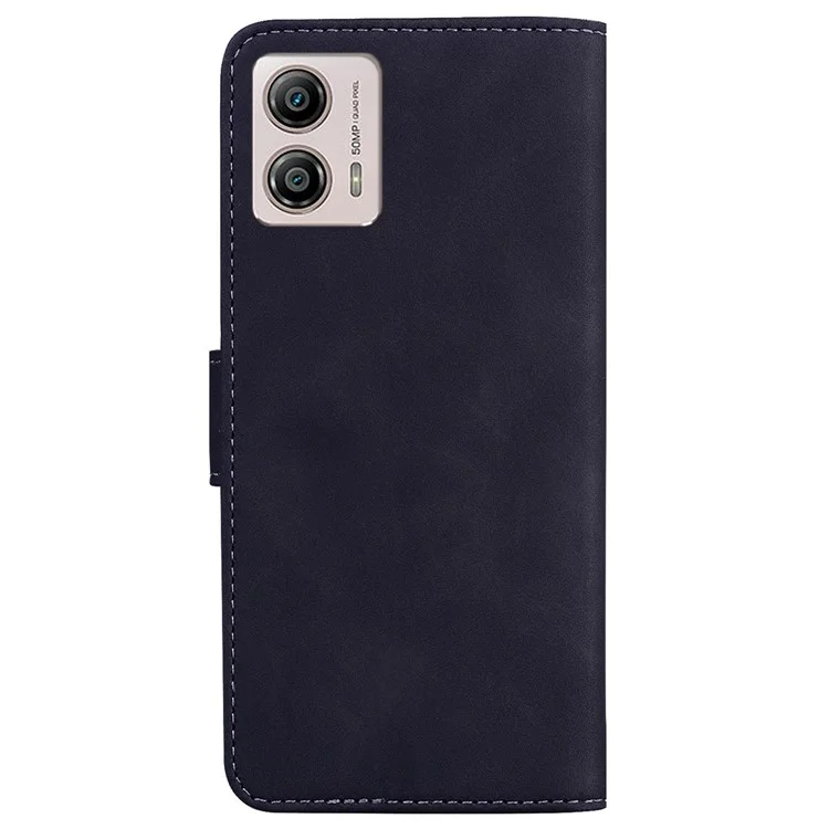 Para Motorola Moto G13 4G / G23 4G / G53 5G Funda de cartera de cuero con estampado de mariposa, soporte para teléfono - Negro