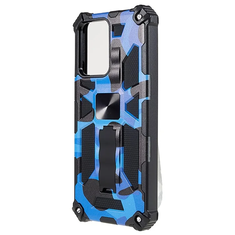 For Xiaomi Redmi Note 12 5G (Global) / (India) / (China) / Poco X5 5G Phone Case Camouflage Kickstand Cover - Blue