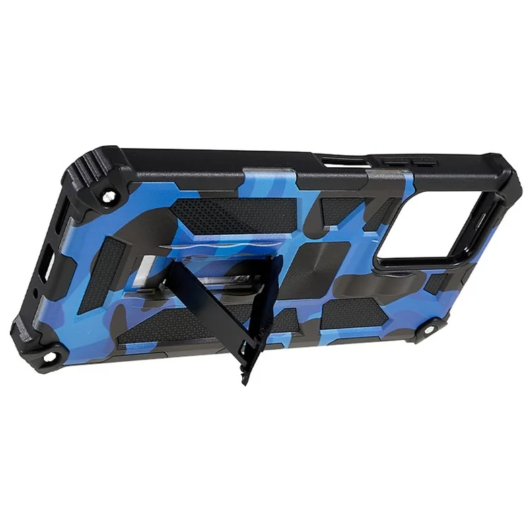 Para Xiaomi Redmi Note 12 5G (Global) / (India) / (China) / Poco X5 5G Funda de Teléfono Camuflaje con Soporte - Azul