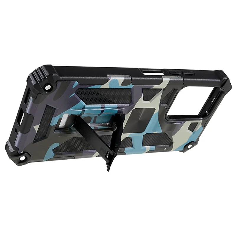For Xiaomi Redmi Note 12 5G (Global) / (India) / (China) / Poco X5 5G Phone Case Camouflage Kickstand Cover - Navy Blue