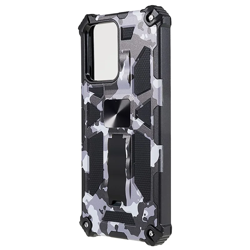 For Xiaomi Redmi Note 12 5G (Global) / (India) / (China) / Poco X5 5G Phone Case Camouflage Kickstand Cover - Black