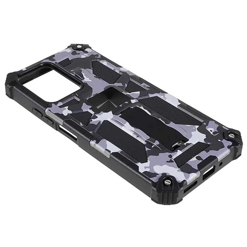 For Xiaomi Redmi Note 12 5G (Global) / (India) / (China) / Poco X5 5G Phone Case Camouflage Kickstand Cover - Black