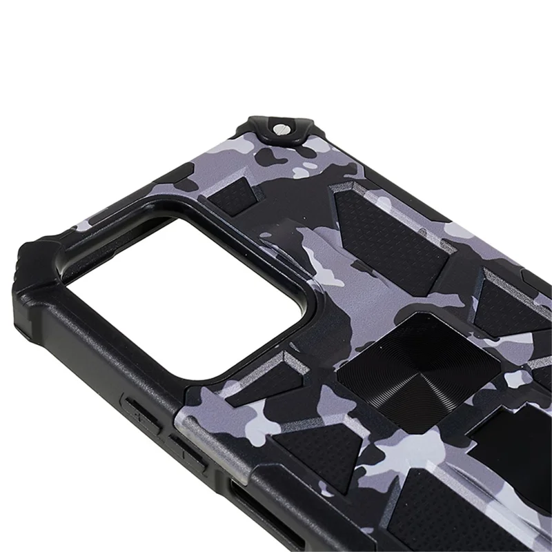 For Xiaomi Redmi Note 12 5G (Global) / (India) / (China) / Poco X5 5G Phone Case Camouflage Kickstand Cover - Black