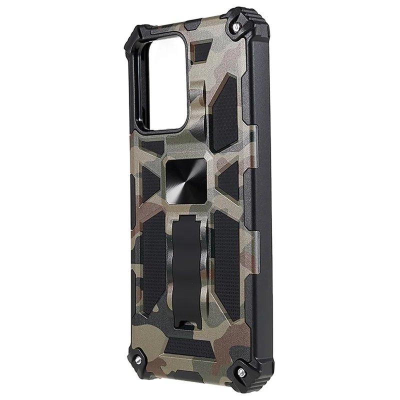 Per Xiaomi Redmi Note 12 5G (Globale) / (India) / (Cina) / Poco X5 5G Custodia per Telefono Mimetica con Supporto - Verde Militare