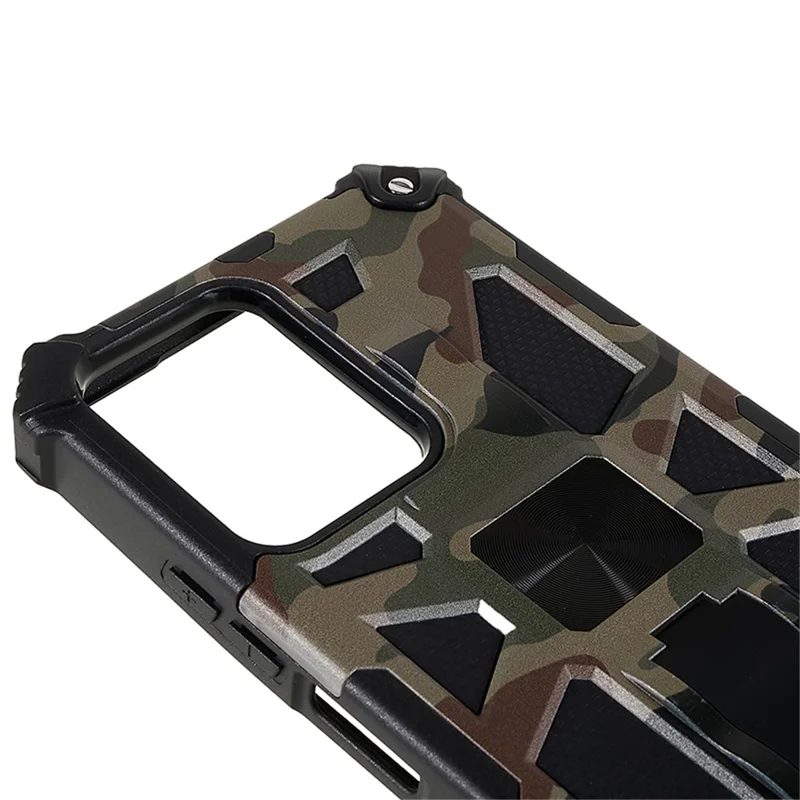 Per Xiaomi Redmi Note 12 5G (Globale) / (India) / (Cina) / Poco X5 5G Custodia per Telefono Mimetica con Supporto - Verde Militare