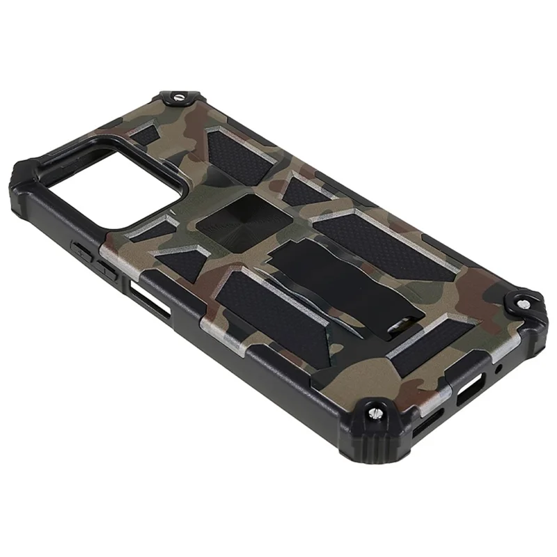 Per Xiaomi Redmi Note 12 5G (Globale) / (India) / (Cina) / Poco X5 5G Custodia per Telefono Mimetica con Supporto - Verde Militare