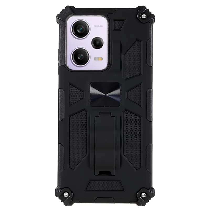 Kickstand Phone Case for Xiaomi Redmi Note 12 Pro 5G / Note 12 Pro Speed 5G / Poco X5 Pro 5G , Hard PC Soft TPU Mobile Phone Cover - Black