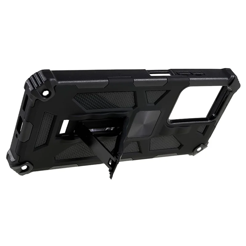 Kickstand Phone Case for Xiaomi Redmi Note 12 Pro 5G / Note 12 Pro Speed 5G / Poco X5 Pro 5G , Hard PC Soft TPU Mobile Phone Cover - Black