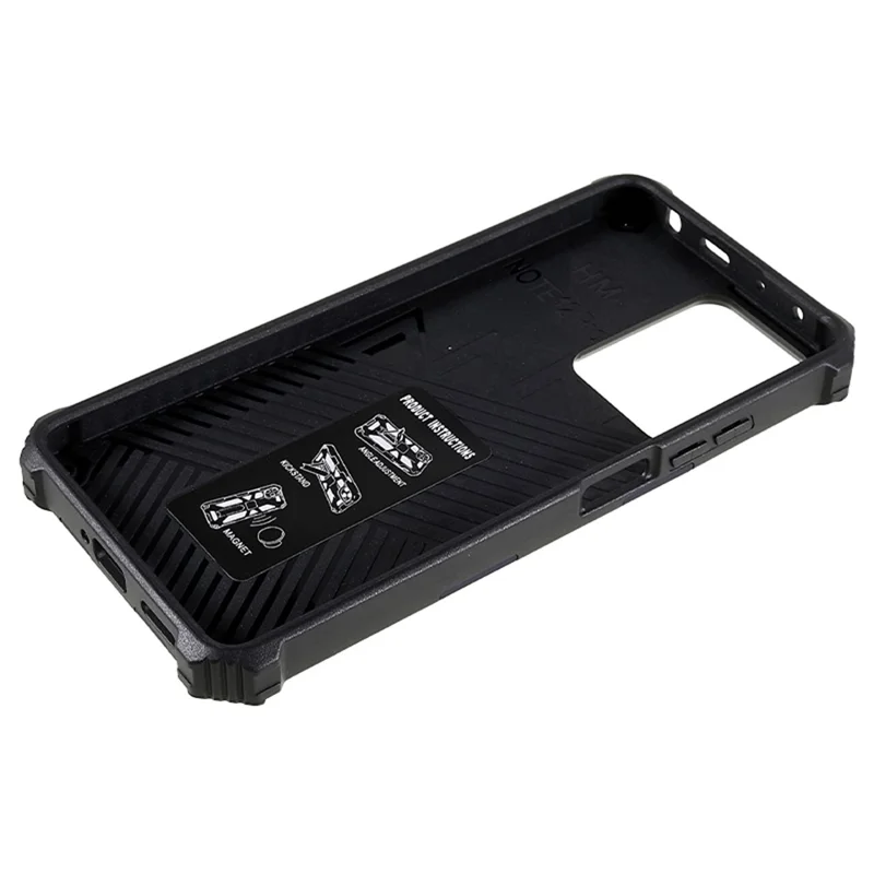 Kickstand Phone Case for Xiaomi Redmi Note 12 Pro 5G / Note 12 Pro Speed 5G / Poco X5 Pro 5G , Hard PC Soft TPU Mobile Phone Cover - Black