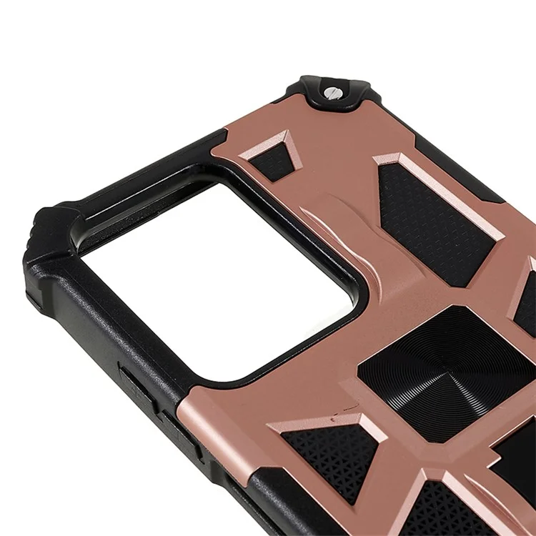 Kickstand Phone Case for Xiaomi Redmi Note 12 Pro 5G / Note 12 Pro Speed 5G / Poco X5 Pro 5G , Hard PC Soft TPU Mobile Phone Cover - Rose Gold