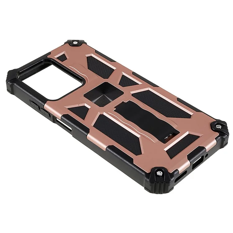 Kickstand Phone Case for Xiaomi Redmi Note 12 Pro 5G / Note 12 Pro Speed 5G / Poco X5 Pro 5G , Hard PC Soft TPU Mobile Phone Cover - Rose Gold