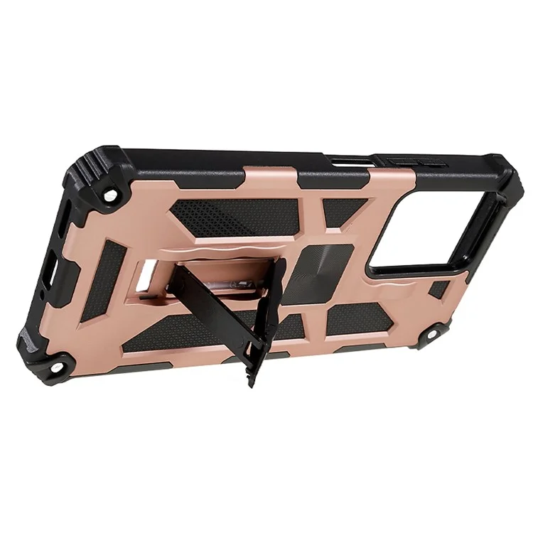 Kickstand Phone Case for Xiaomi Redmi Note 12 Pro 5G / Note 12 Pro Speed 5G / Poco X5 Pro 5G , Hard PC Soft TPU Mobile Phone Cover - Rose Gold