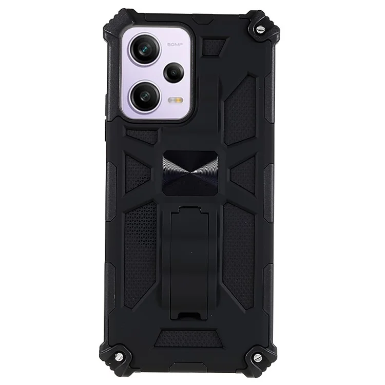 Für Xiaomi Redmi Note 12 5G (Global) / (Indien) / (China) / Poco X5 5G Kickstand-Handyhülle - Schwarz