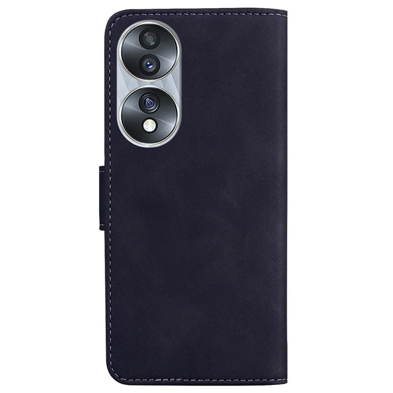 For Honor 70 5G Funda de cartera de piel sintética con patrón de mariposa, interior de TPU y soporte - Negro