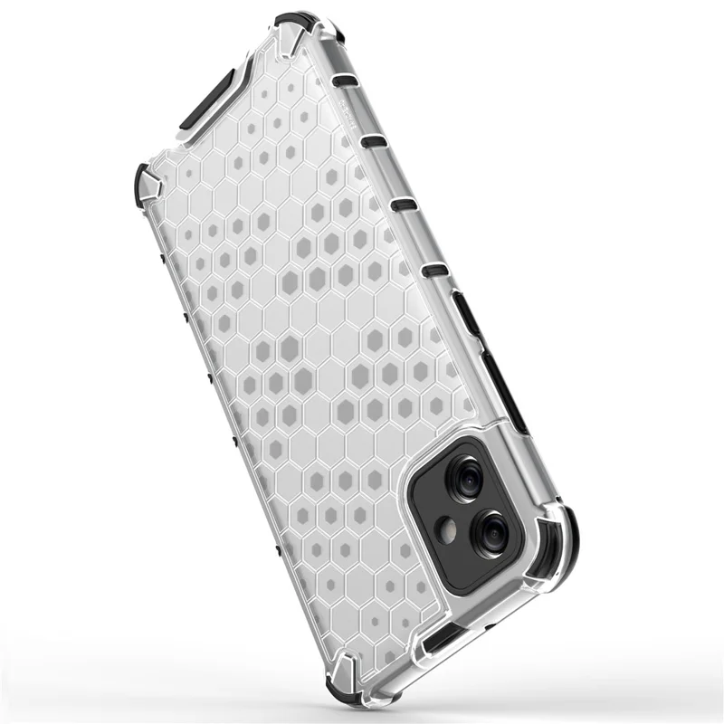 For Samsung Galaxy A04e 4G / F04 4G / M04 4G Cell Phone Case Honeycomb Texture TPU+PC Protective Phone Cover - Blue