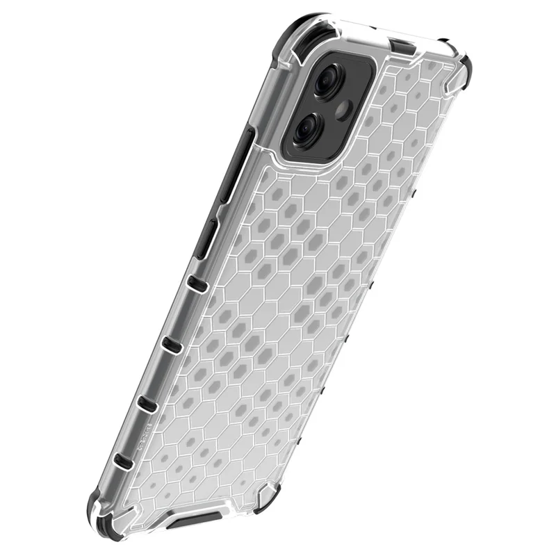 For Samsung Galaxy A04e 4G / F04 4G / M04 4G Cell Phone Case Honeycomb Texture TPU+PC Protective Phone Cover - Blue