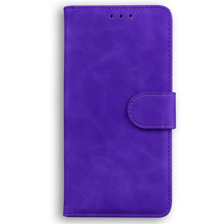 For Samsung Galaxy A04e 4G / F04 4G / M04 4G Phone Wallet Case Solid Color PU Leather Stand Cover - Purple