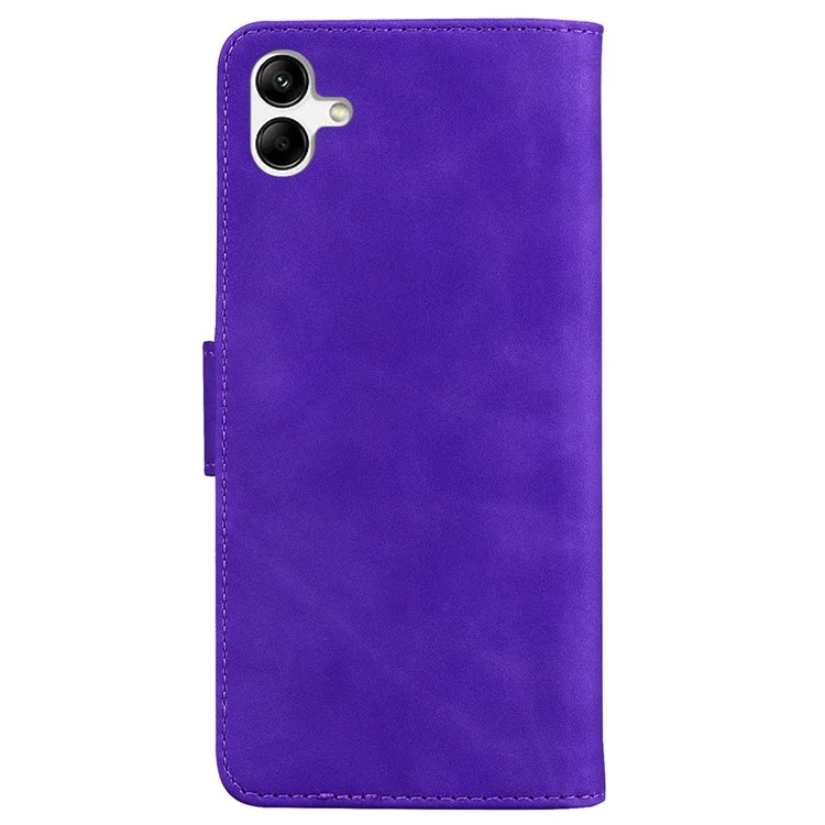 For Samsung Galaxy A04e 4G / F04 4G / M04 4G Phone Wallet Case Solid Color PU Leather Stand Cover - Purple
