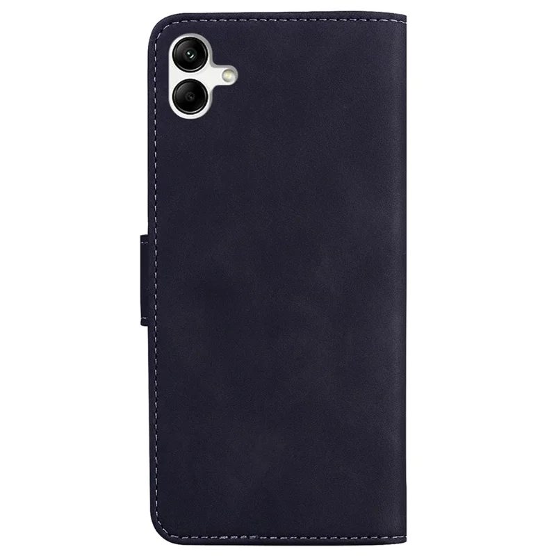 For Samsung Galaxy A04e 4G / F04 4G / M04 4G Phone Wallet Case Solid Color PU Leather Stand Cover - Black